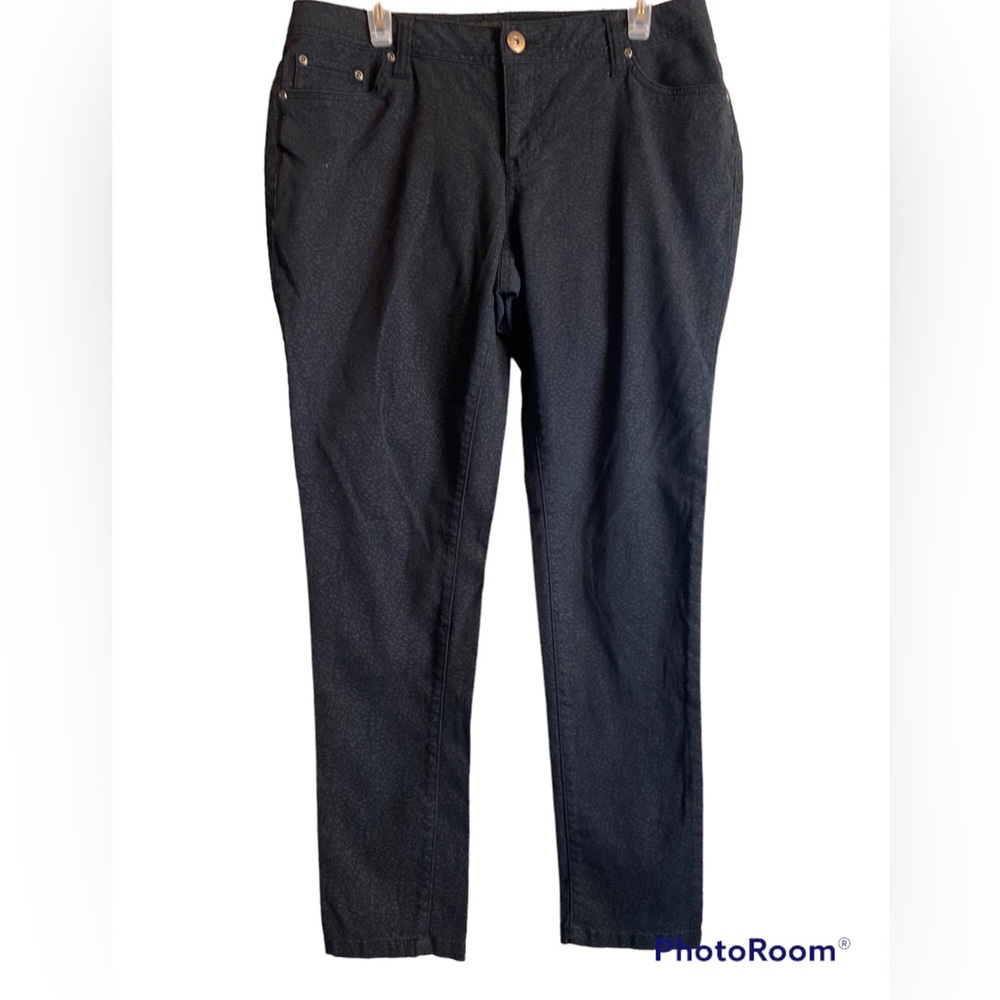 Baccini skinny print denim jean pants ladies 14 jeggings Button zipper